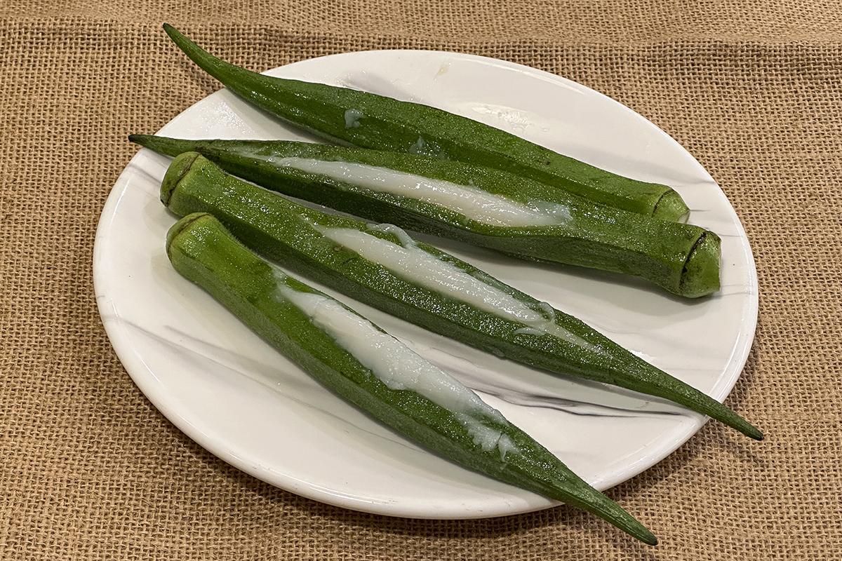 Lady Finger with Fish Paste